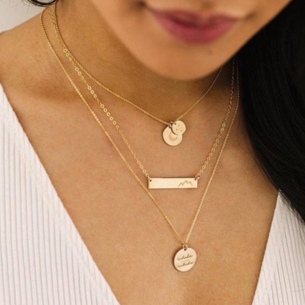 Inner Peace Mantra Minimalist Pendant Necklace - Picture 2 of 15